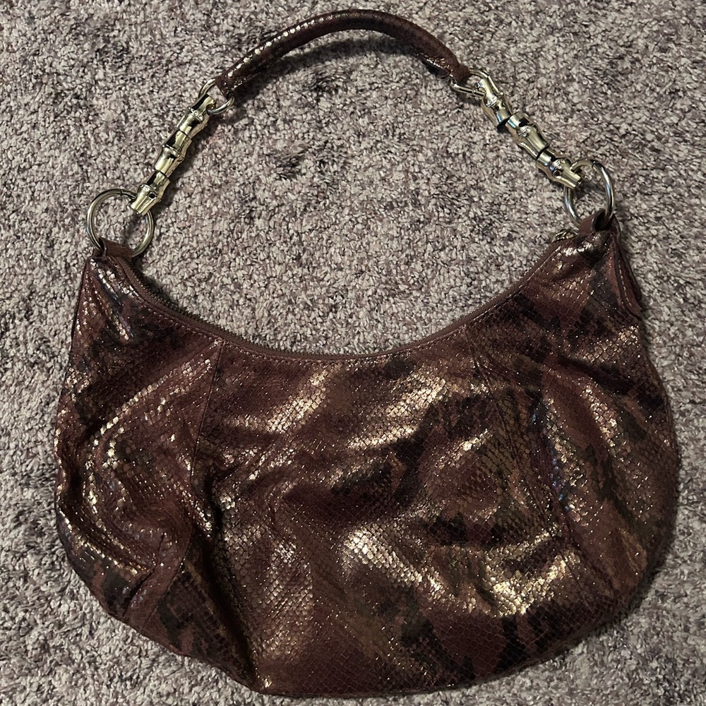🪩Banana Republic VINTAGE Y2K Snake Print Hobo bag 🤎 gently used. Smoke/Pet free